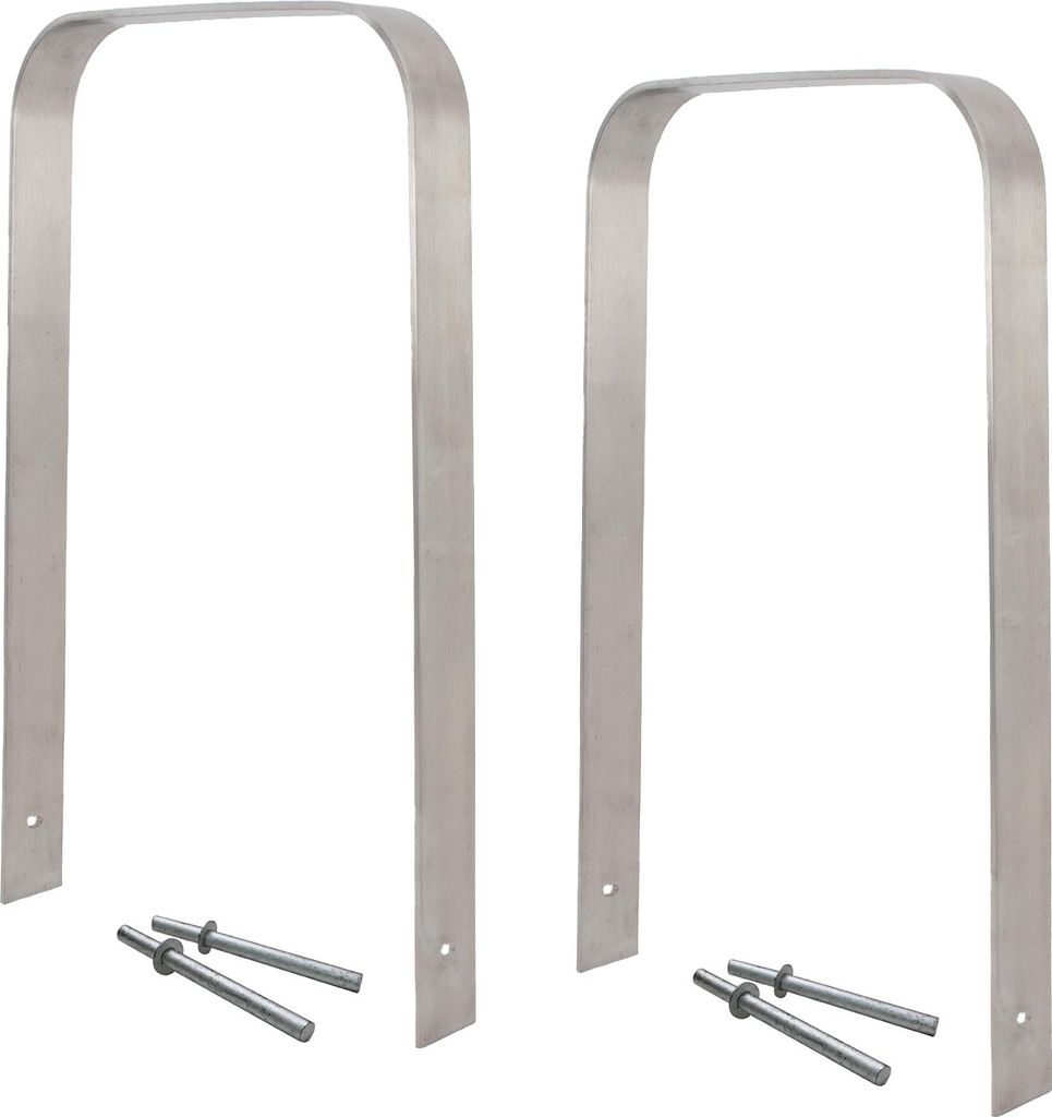 2 x Fahrradanlehnbügel 117 x 80 cm Edelstahl 13 mm grau Fahrradständer Anlehnständer Parker Typ U