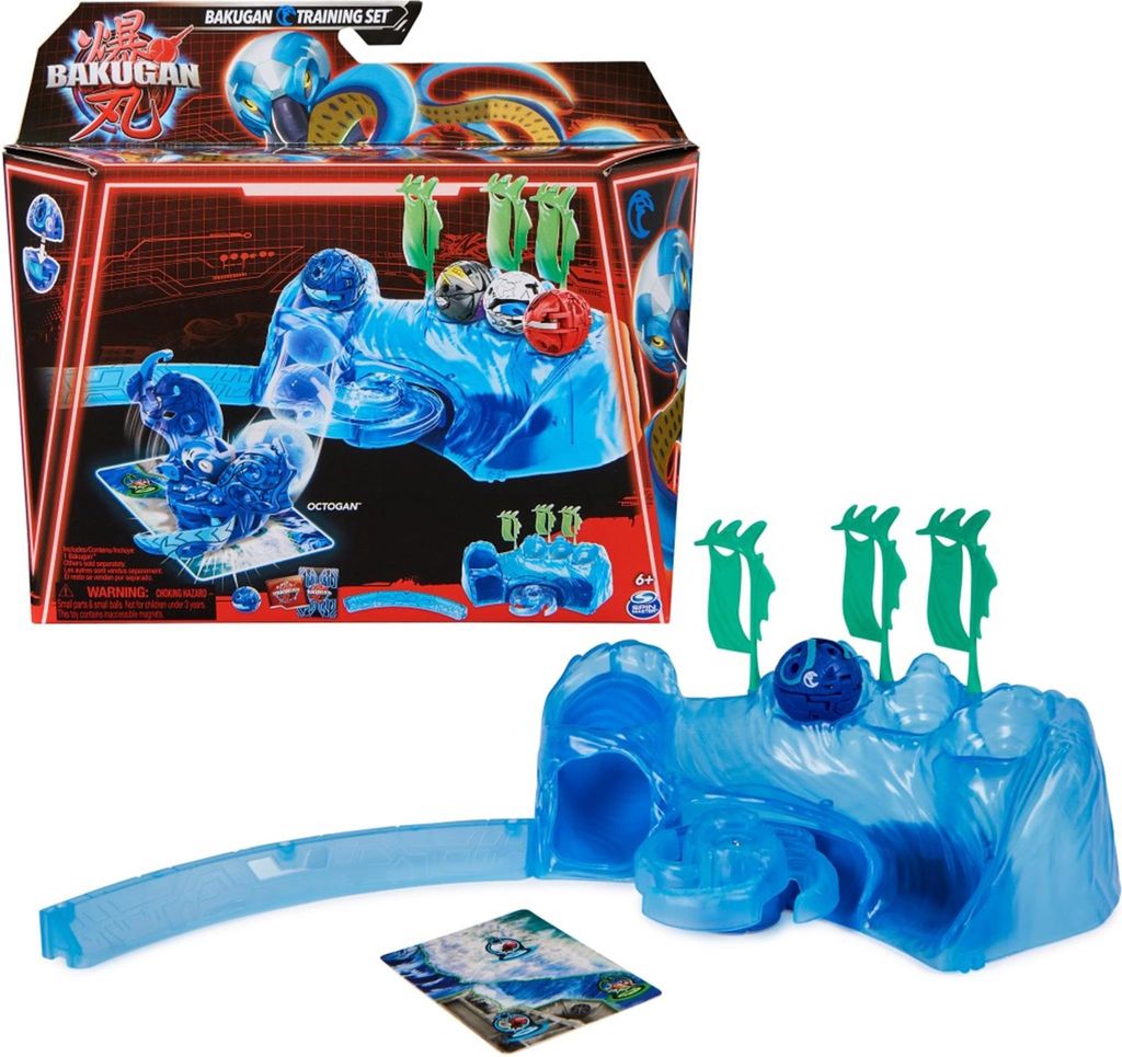 Bakugan 2023 Training Set mit Core Ball Octogan vom Wasser-Clan (Trainingslandschaft mit individuell zusammenstellbarer Actionfigur und Sammelkarten)