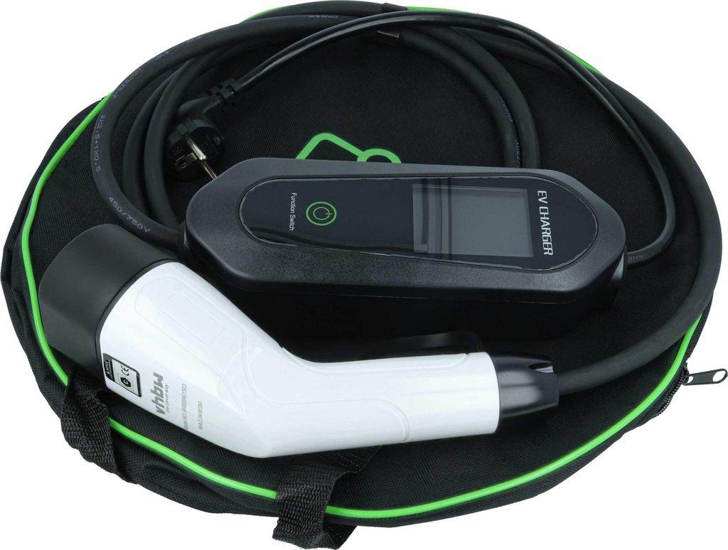 vhbw Typ 2 Ladekabel 3,5 kW 16 A 1-phasig 3 m für E-Auto - Kabel für Wallbox & Haushaltssteckdose Typ F CEE 7/7