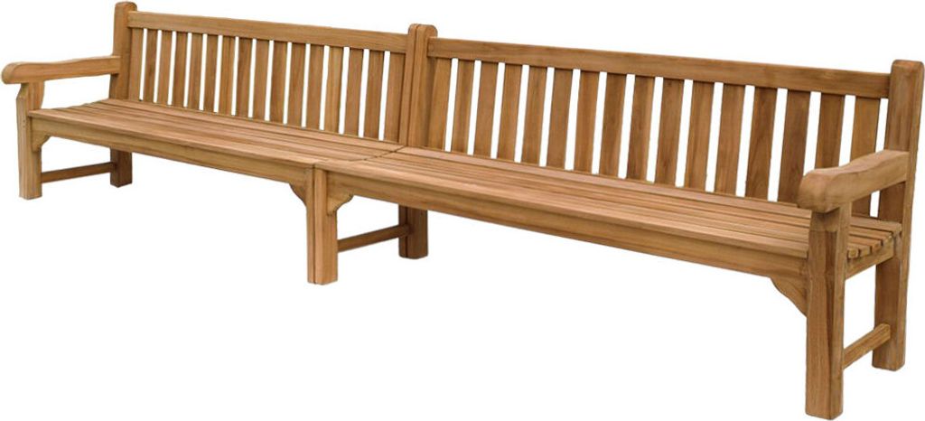Teako Design Gartenbank Piceno Teakholz Massiv Wetterfest 400x60x92cm