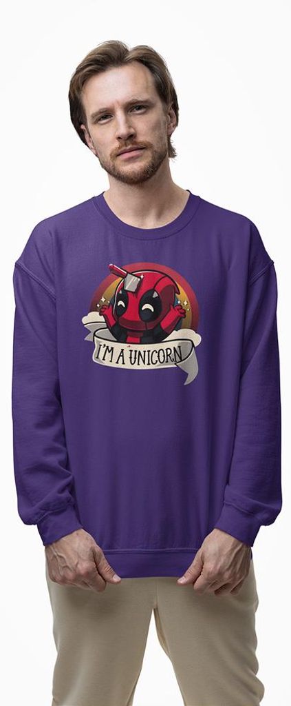 D&B Design Uni Pullover SWMO00028 Deadpool Lila-Größe L