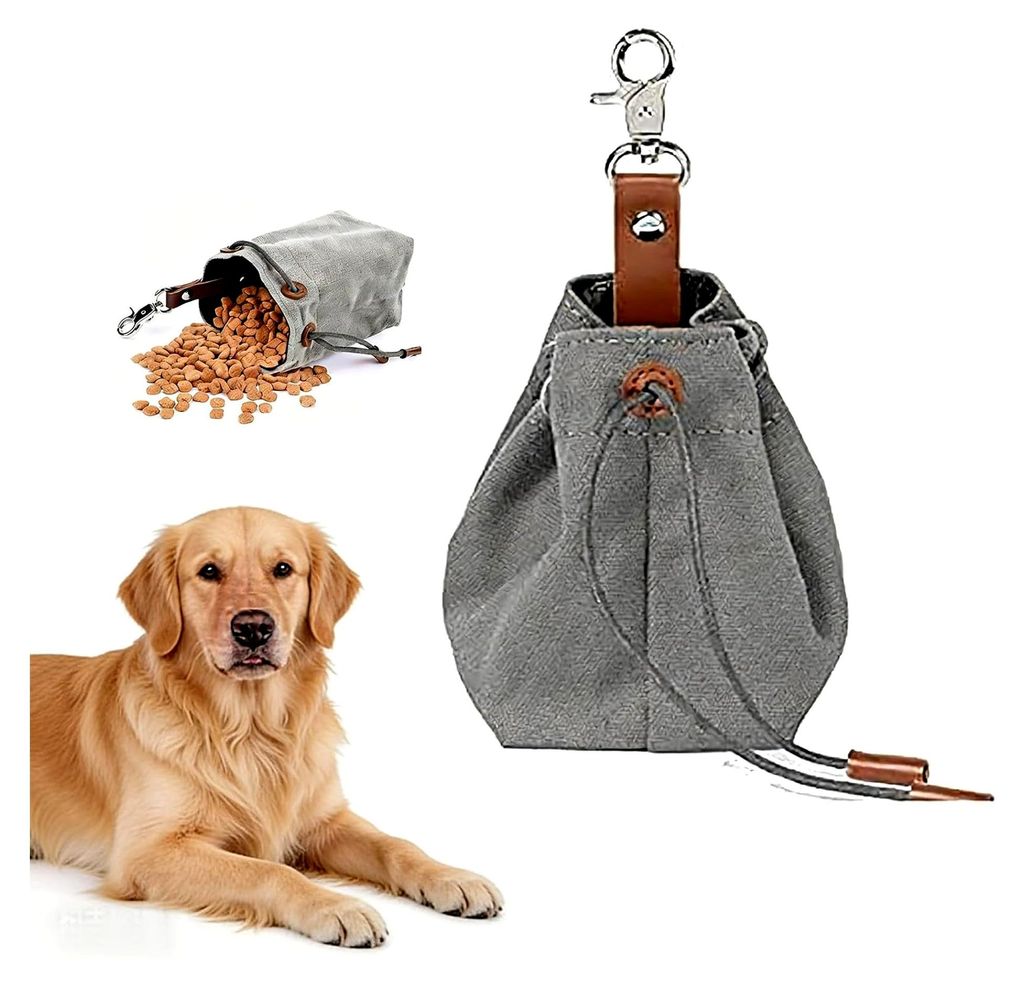 Futterbeutel für Hunde, Leckerli-Beutel im Schrumpftaschen-Design mit Clip-Schnalle für Hundetraining und Ausbildung