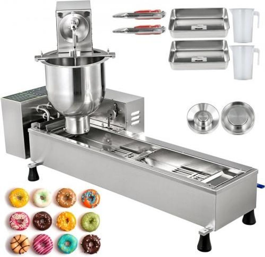 VEVOR Automatische Donut-Maschine, einreihig, automatischer Donut-Maker, 7 l Trichter, kommerzieller Donut-Maker mit 3 Formengrößen, kommerzielle...