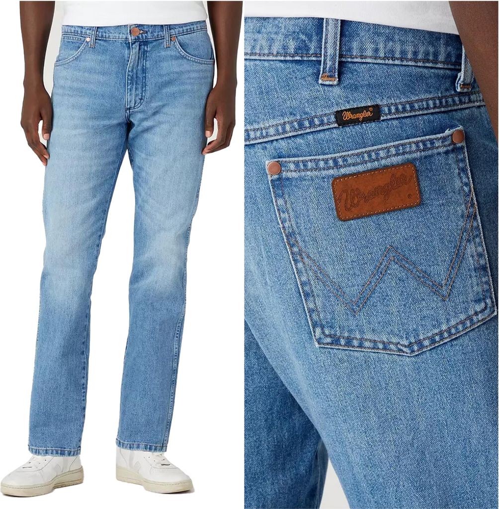WRANGLER, Herren Jeanshosen, Straight fit, GREENSBORO, W32 L34, Blau, Jeans, baggyjeans, buggy