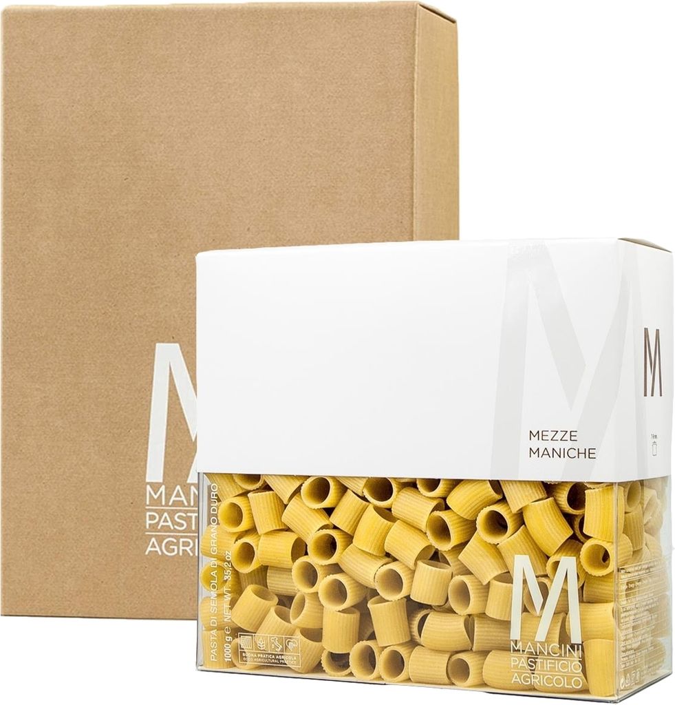 Mancini Pastificio Agricolo - Mezze Maniche - Italienische handwerkliche Nudeln - 6 x 1 Kg