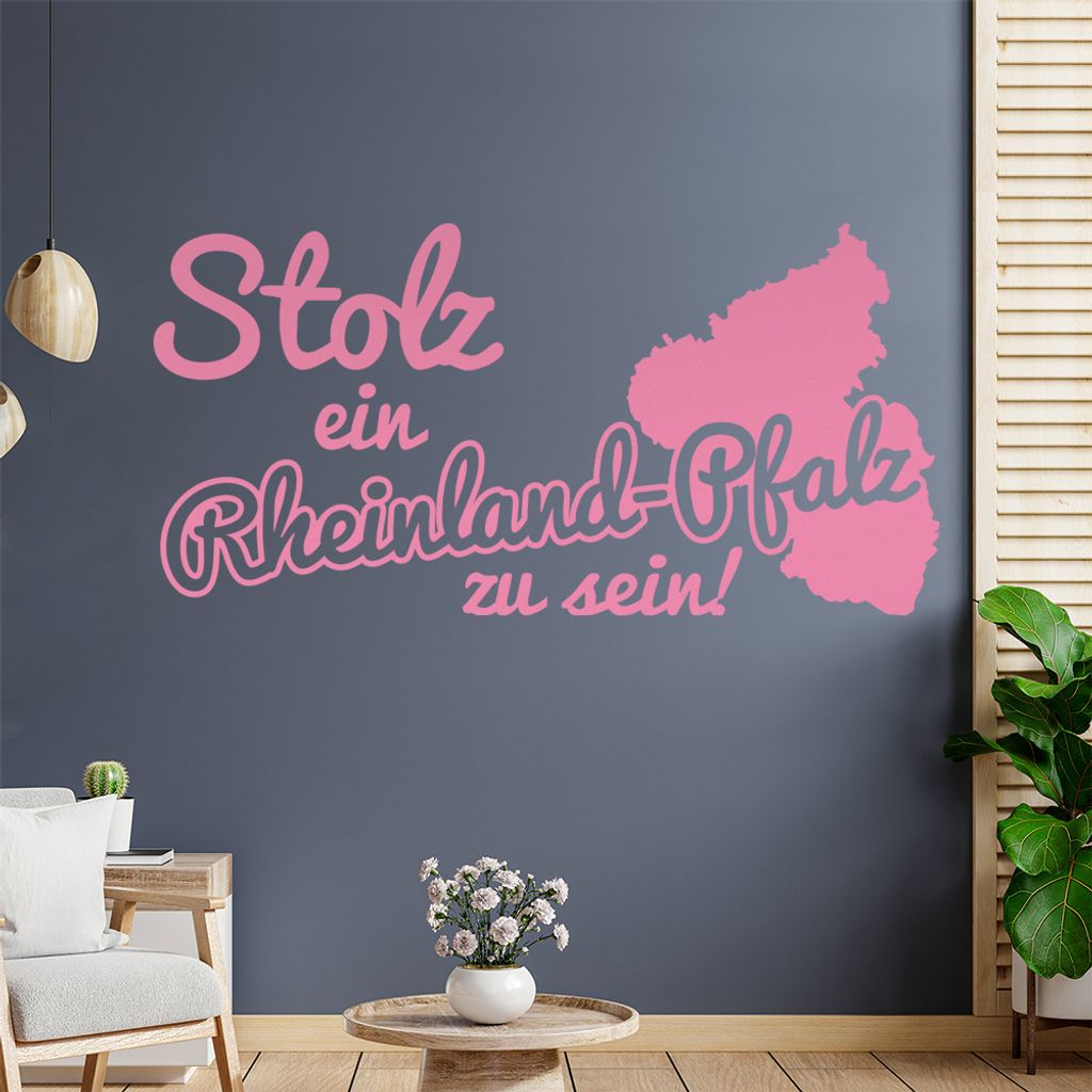 Rheinland-Pfälzer Stolz Wandtattoo Wandaufkleber Wall Sticker - Dekoration, Küche, Wohnzimmer, Schlafzimmer, Badezimmer
