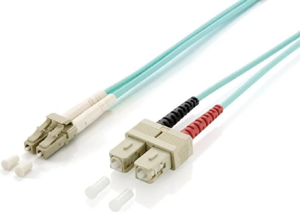 Cavo Fibra LC-SC 3 Metri Equip 255313 OM3 Multimodale Duplex Aqua