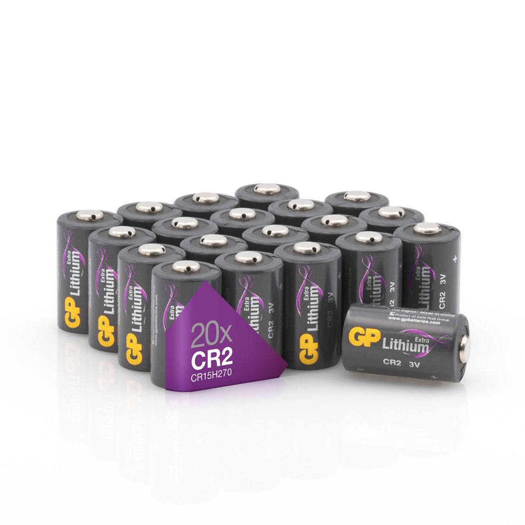 GP Batterien CR2 3V Lithium Extra (20 Stück CR2 Batterien 3 Volt) für Digitalkameras, Rauchmelder, Taschenlampen, Laserpointer etc. (in plastikfr...
