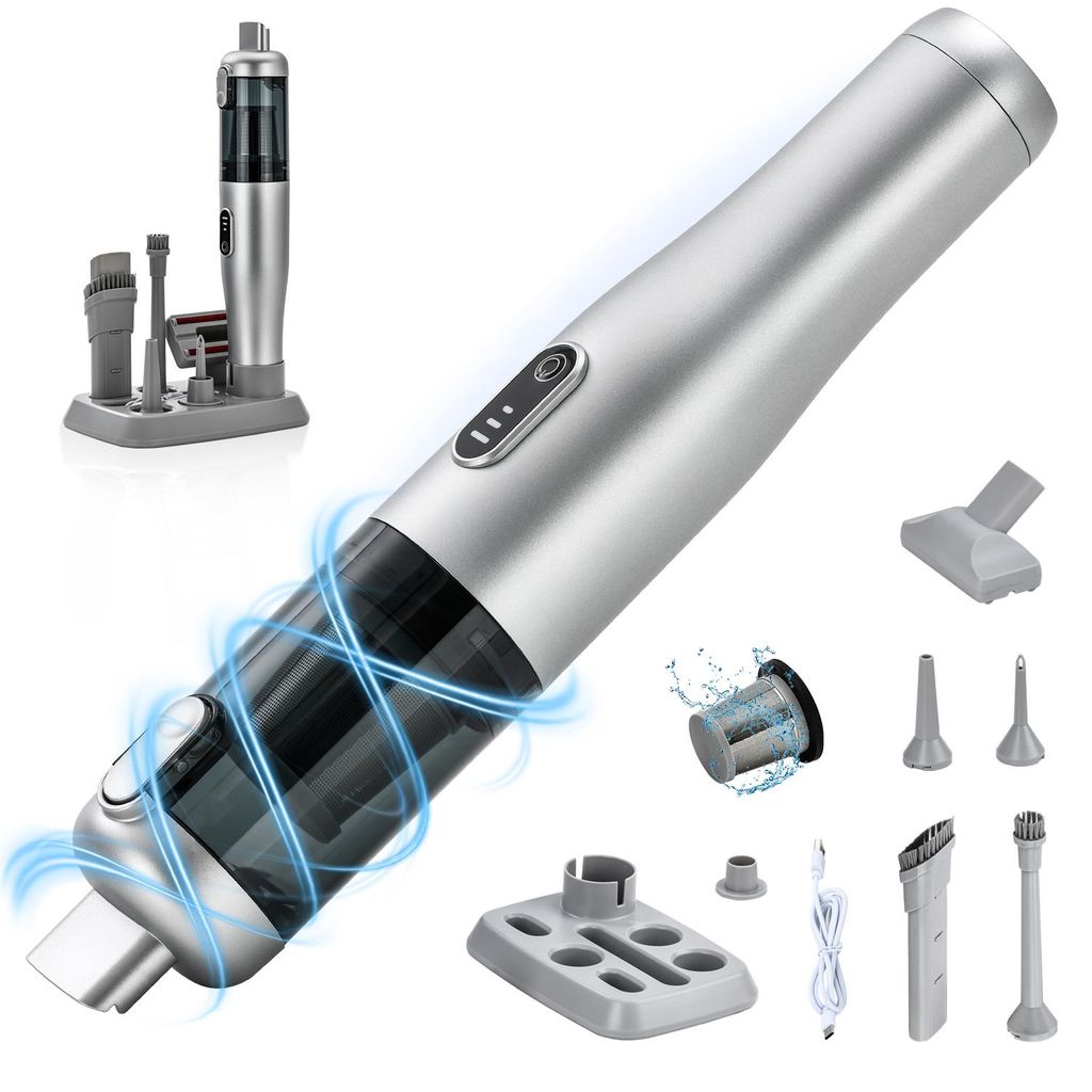 4-in-1 Handstaubsauger, 18000Pa Akku staubsauger Kabellos,mit Bürstenloser Motor, 3-Gang Mini Auto Kabellos Staubsauger für Büro Genutzt, Haus, ...