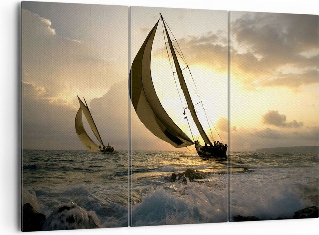 Bild auf Leinwand - Leinwandbild - Schiff Sonnenuntergang Produktbild 
