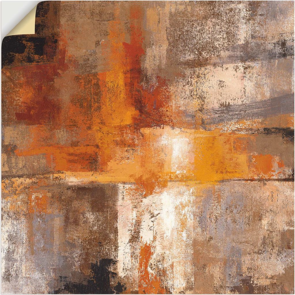 ARTland Wandbild, selbstklebend Silber und Bernstein Ernte Größe: 40x40 cm