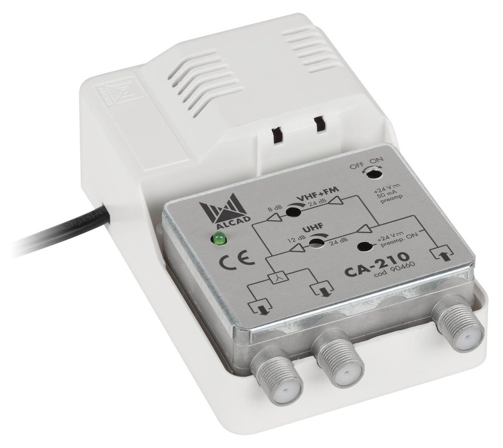 Amplificateur d'antenne splitter large bande 2 TV IP20 24V Image du produit 