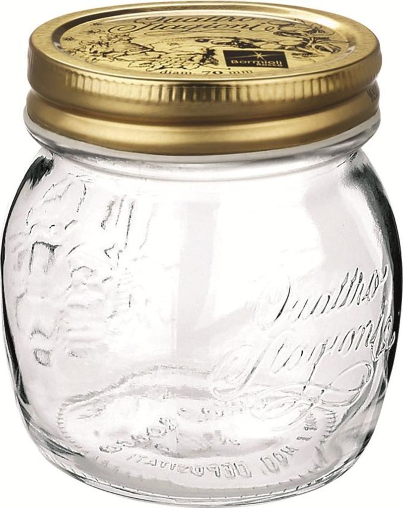 Bormioli Rocco Quattro Stagioni 12 Stück, Inhalt 250 ml, mit Deckel goldfarben
