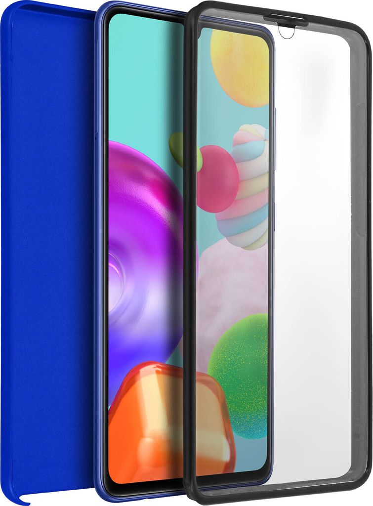 Avizar, Rundumhülle weich vorn hart hinten für Galaxy A41, Blau