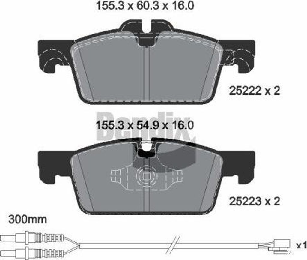 BENDIX Braking BPD2375 Bremsbelagsatz, Scheibenbremse OE 1647863080 kompatibel mit 508