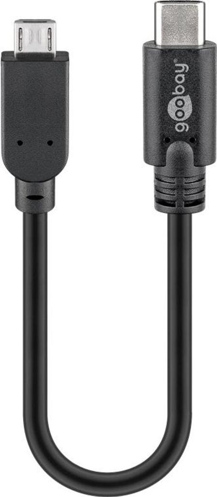 USB-C™-auf-Micro-B-Kabel, 0,2 m, schwarz 2,5 W, 0,5 A, 480 Produktbild 