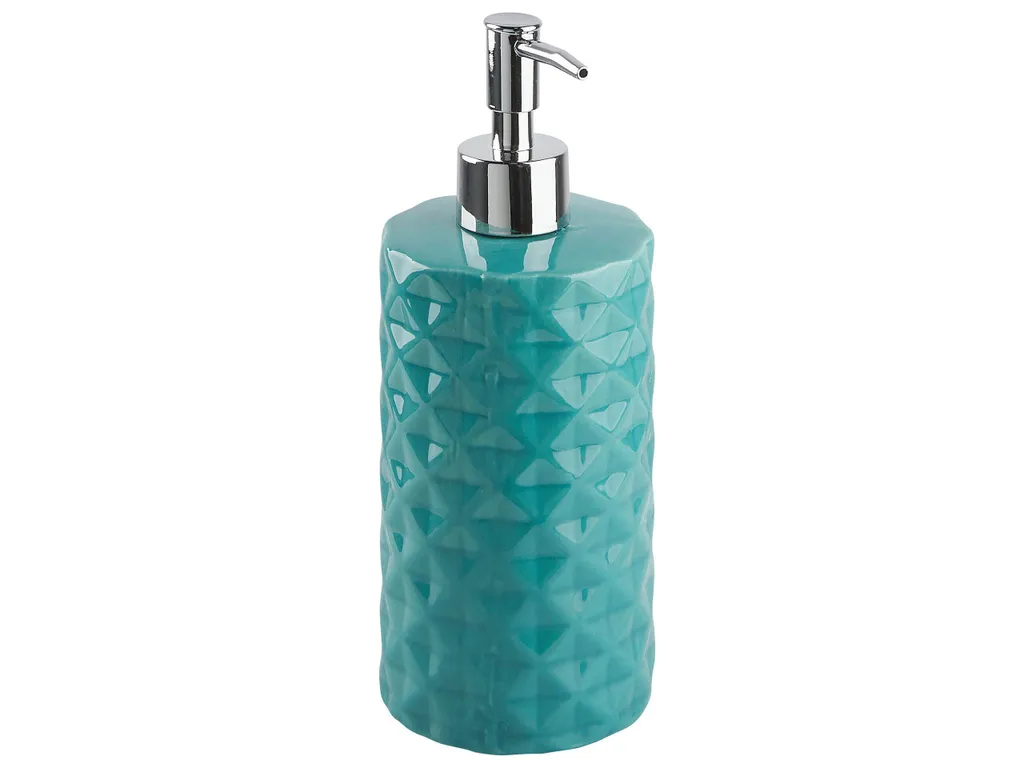 Beliani Ensemble Accessoires Salle de Bain Turquoise - Set de 3 Pièces - 4