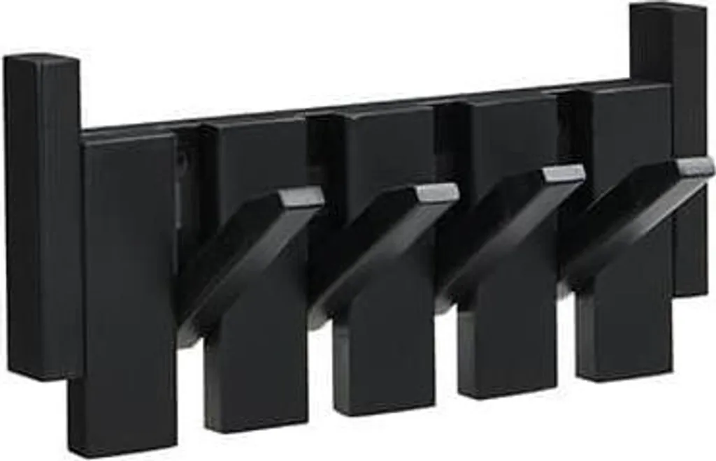 HOME DELUXE Patère PORTE 32x15cm en hévéa noir - Porte-manteau mural