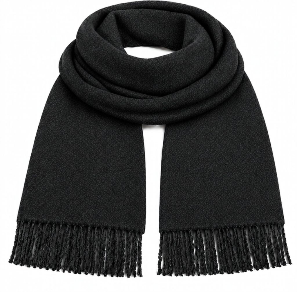 Oversize Damen Winterschal – 100% Viskose, Schwarz, 200cm x Produktbild  KI-generiertes Bild
