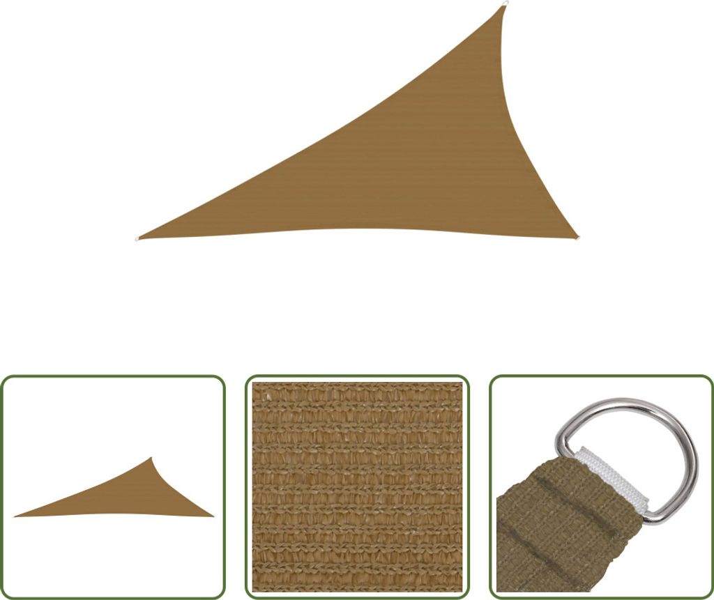 The Living Store Sonnensegel 160 g/m² Taupe 3x4x5 m HDPE