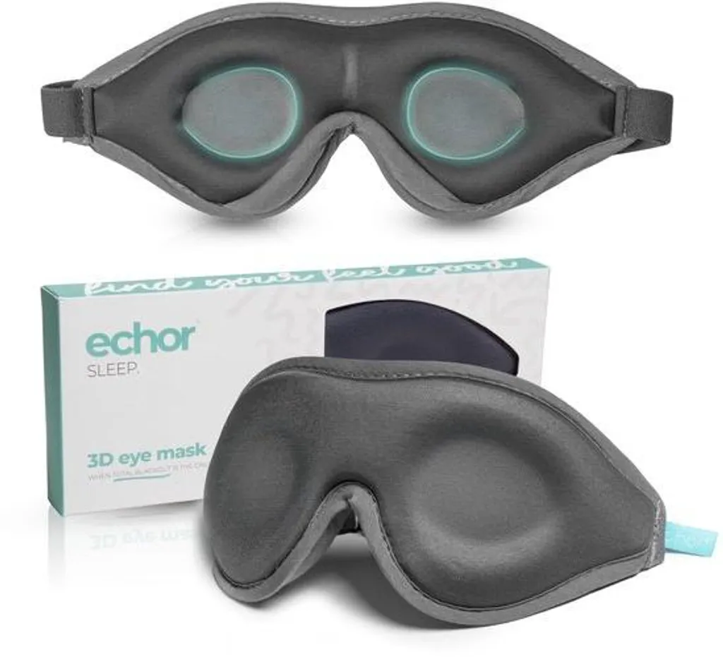 Masque de nuit occultant en mousse réglable pour homme et femme - Gris