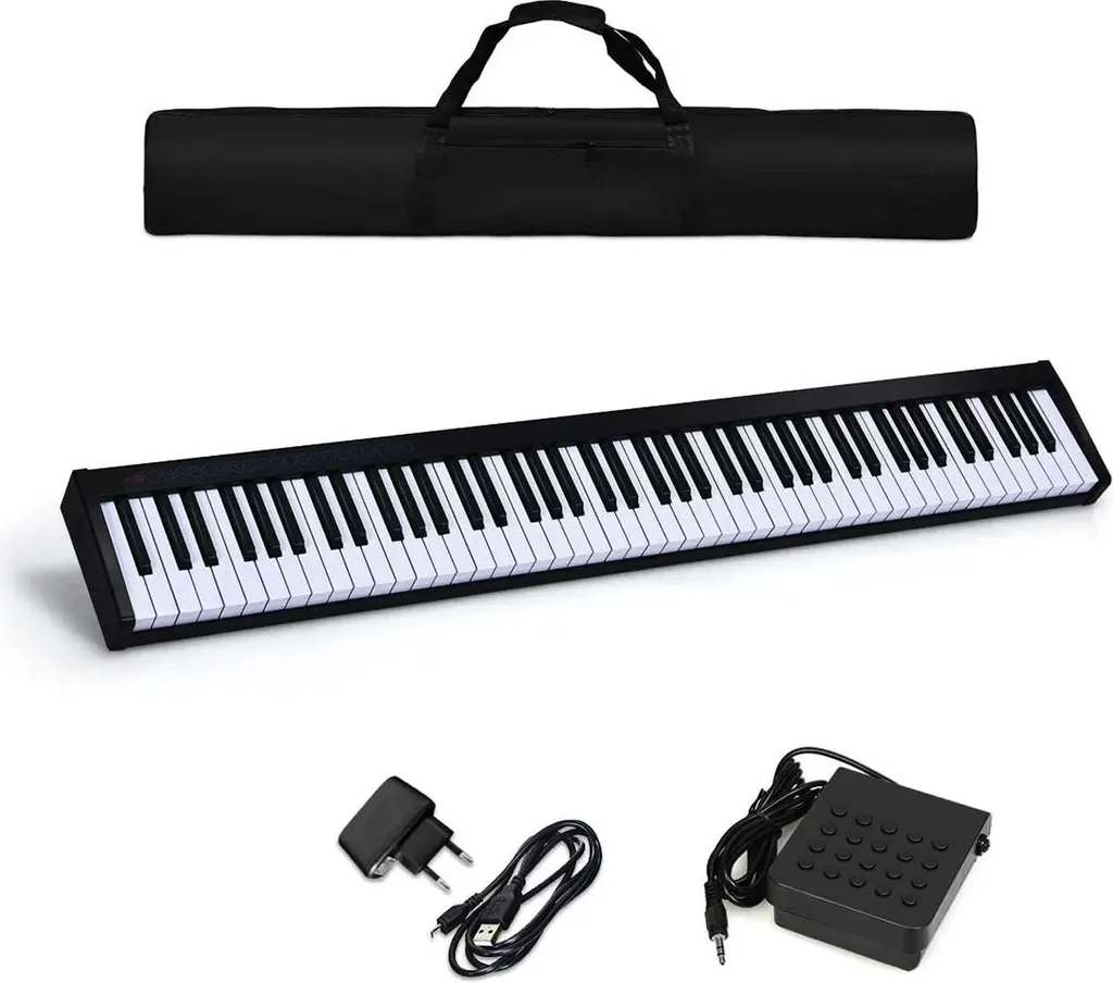 Clavier piano numérique 88 touches noir avec MIDI et Bluetooth intégré