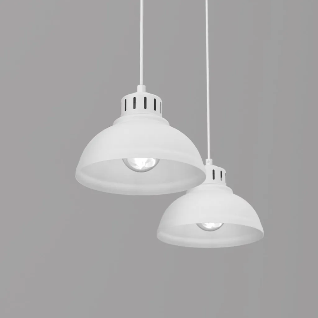 Lampe suspendue SVEN 9076 blanche avec double diffuseur à lamelles - 2