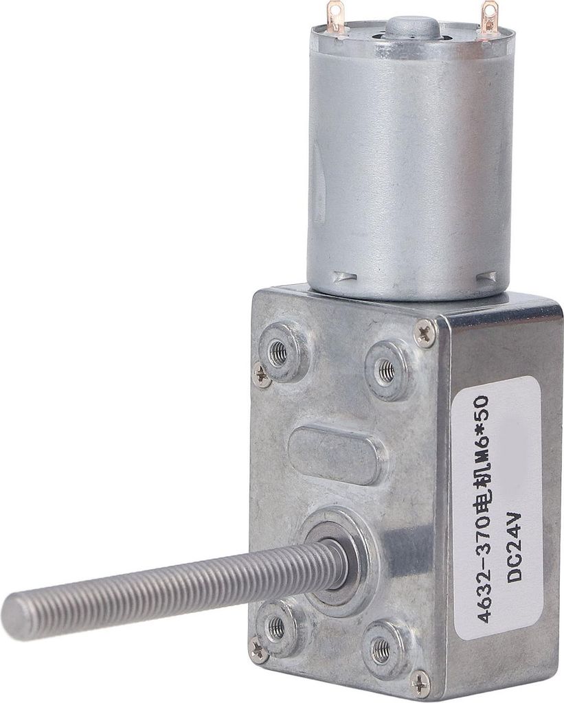 Gleichstrom-Getriebemotor mit großer Torsionsspule aus Messing, Rechts-/Linkslauf, selbsthemmender Schneckengetriebemotor M6 DC24V 40RPM