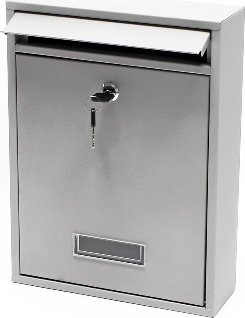 Wiltec Briefkasten silberfarben V10 Postkasten mit Produktbild 3