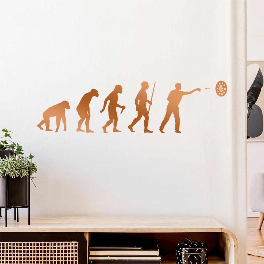Darts Bullseye Evolution Wandtattoo Wandaufkleber Wall Sticker - Dekoration, Küche, Wohnzimmer, Schlafzimmer, Badezimmer