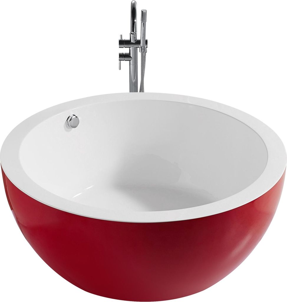 Freistehende Badewanne Wanne Standbadewanne Runder Rot Modern Bad