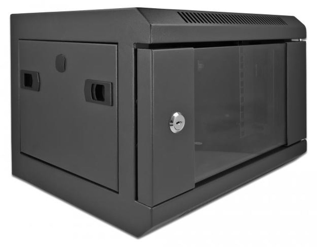 DELOCK 10" Netzwerkschrank mit Glastür 4 HE schwarz