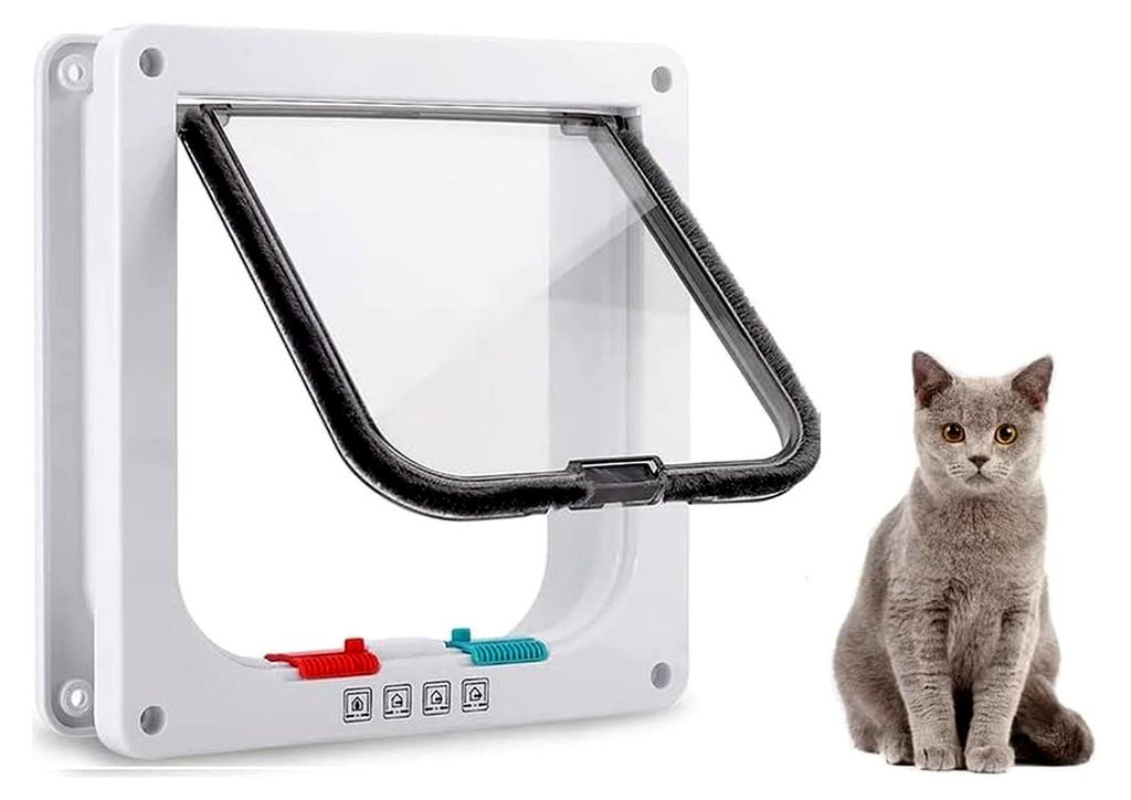 Katzenklappe Dünn, Hundeklappe 4 Wege Magnetverschluss, Einfache Installation Katzentür Haustiertür In Wand/Holztür, Leise Haustierklappe für ...