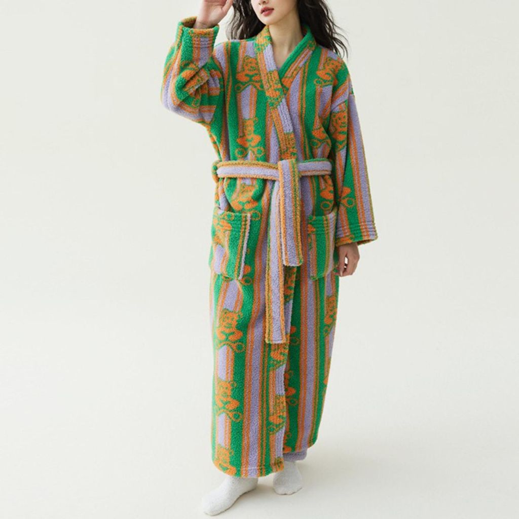 Winter Langer Bademantel Komfort Warme Morgenmantel für Herren und Damen - Weihnachtsgeschenk oder Geburtstagsgeschenk, Stil 2, Größe: XL