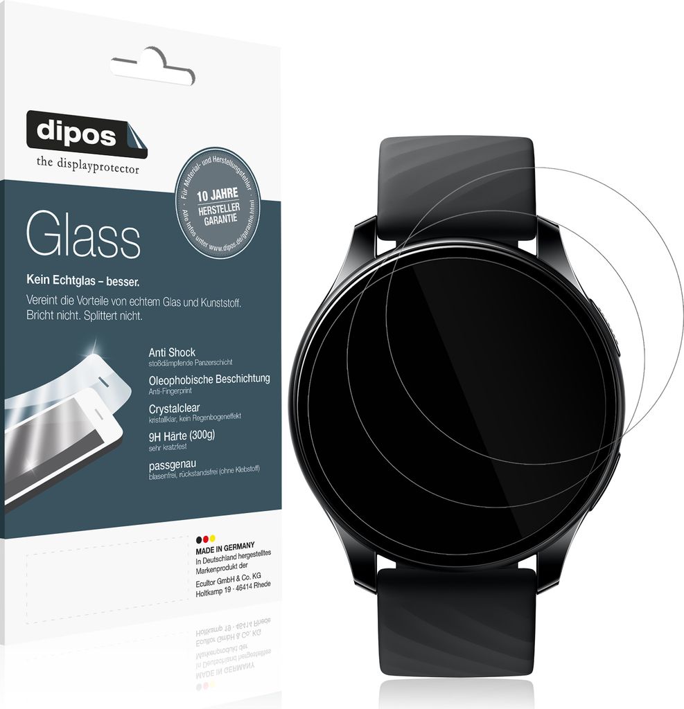 1x Schutzfolie für OnePlus Nord Smartwatch - Anti-Shock 9H Folie dipos Glass Kunststoffglas