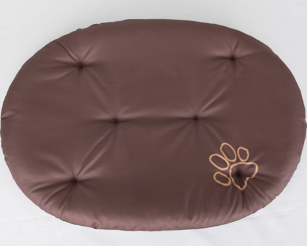 Ovale Hundekissen R9 – 87×62 cm, robustes & waschbares Haustierkissen, , ideal für große Hunde | Braun
