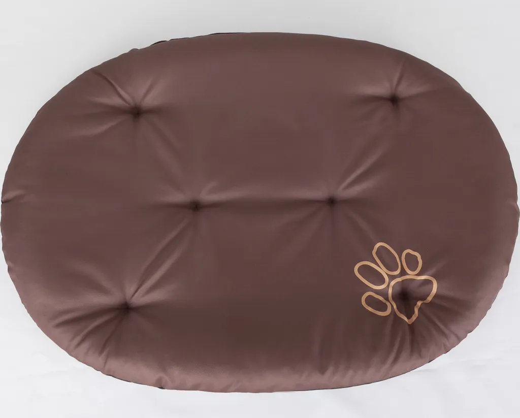 Coussin Ovale Chien R6 75x58 cm - Panier Robuste Lavable Marron