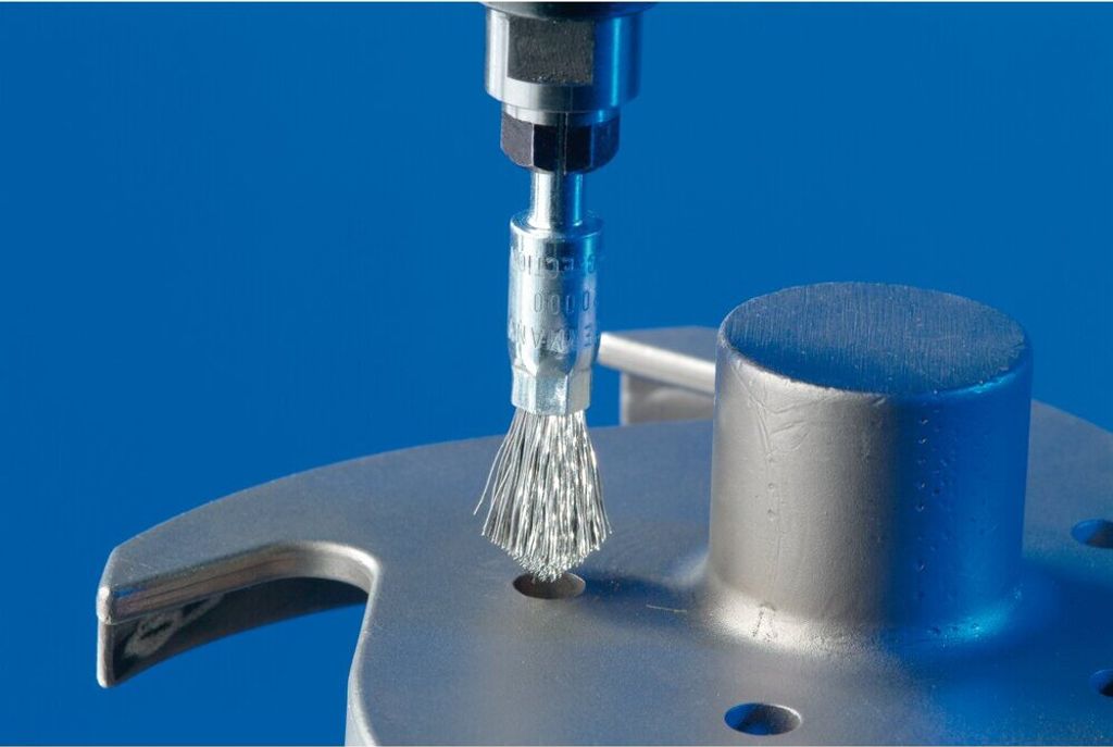 PFERD TOOLS spitze Pinselbürste ungezopft PBUS Ø10mm Schaft-Ø6 mm Stahl-Draht-Ø0,30