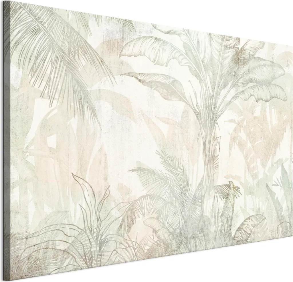 LUMASOUL Quadro su Tela 90x60 Foglie: Arredo Muro con Cornice in Legno