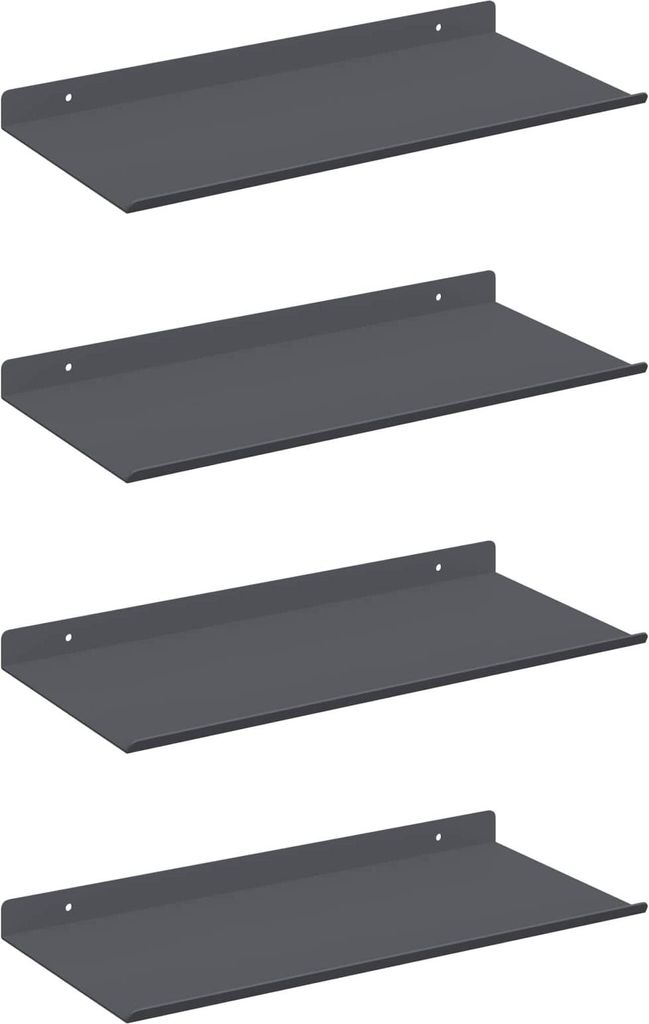 Schwebendes Regal 4 pcs Anthrazit 40 x 18 x 2,5 cm Stahl