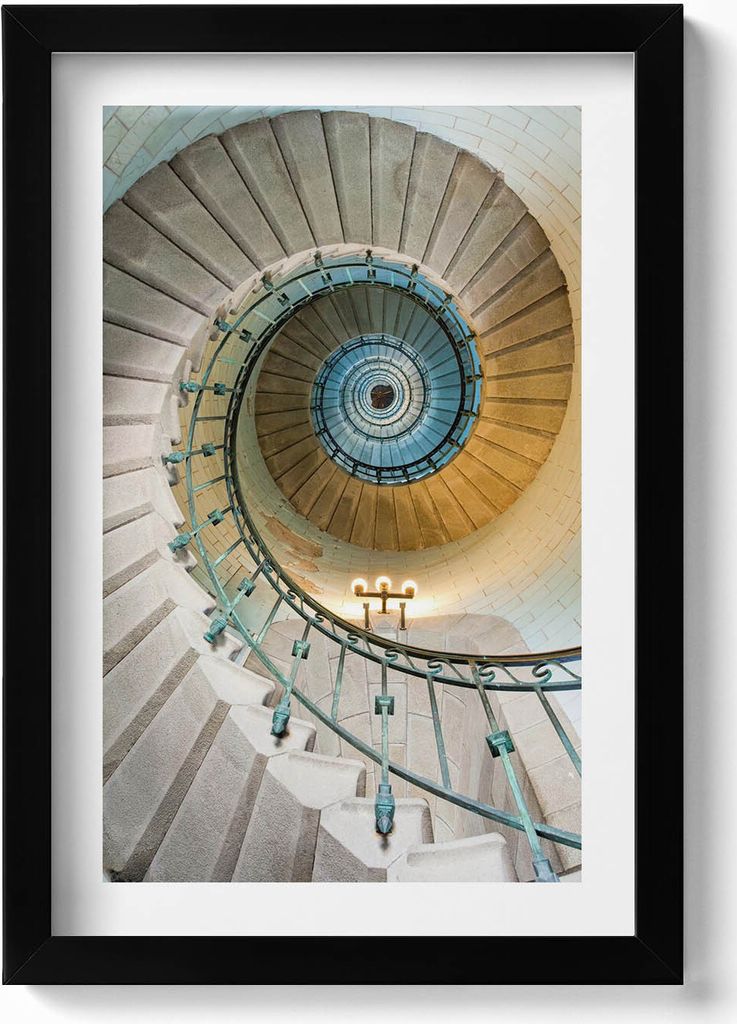 Wendeltreppe– Wandbild mit Rahmen – Gerahmtes Bild  – Produktbild 