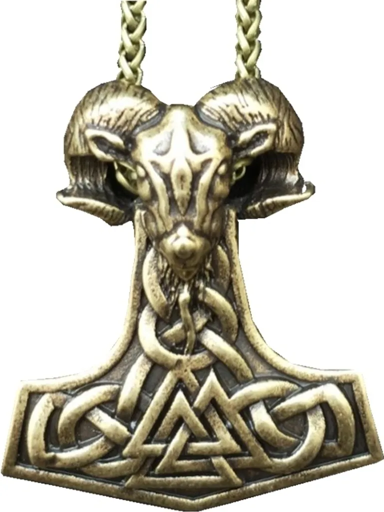 THORA Martello Valknut Bussola Collana Ariete 126