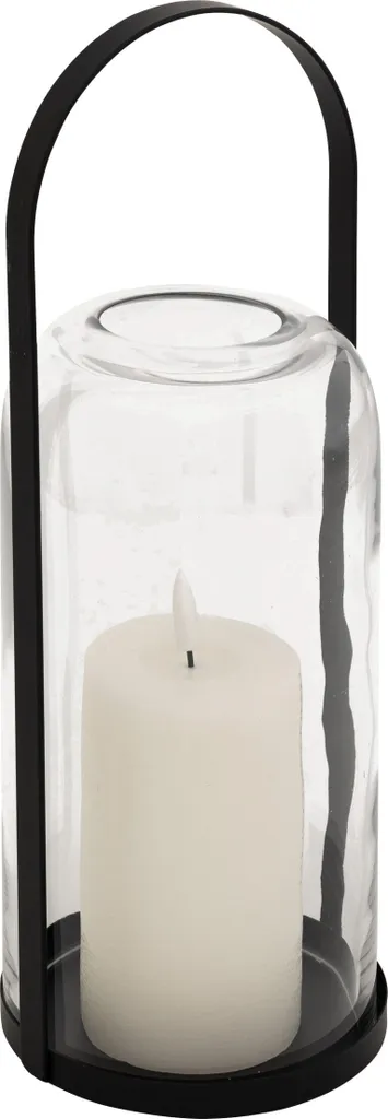 Lanterne LED Noire H35 cm en Métal Ajouré - Éclairage d'Ambiance Design