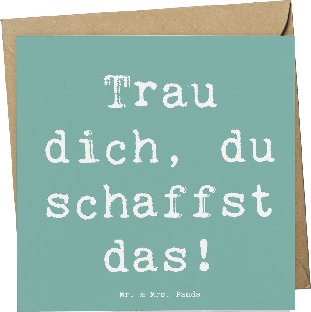 Mr. & Mrs. Panda Grußkarte Spruch Angst überwinden - Meeresbrise - Geschenk, Klappkarte, doppelkarte, Glückwunschkarte, Trost, Vertrauem, anlass...