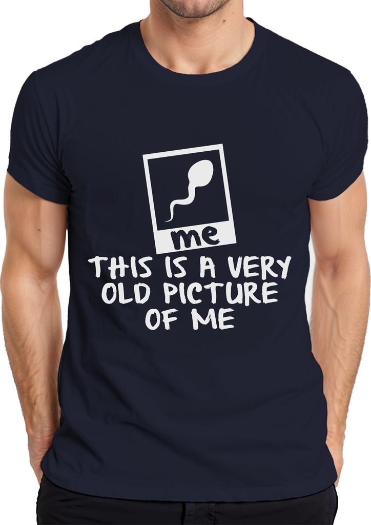 dies ist ein sehr altes foto von mir ploaroid lustiger Spruch Herren T-Shirt, Navy, XL