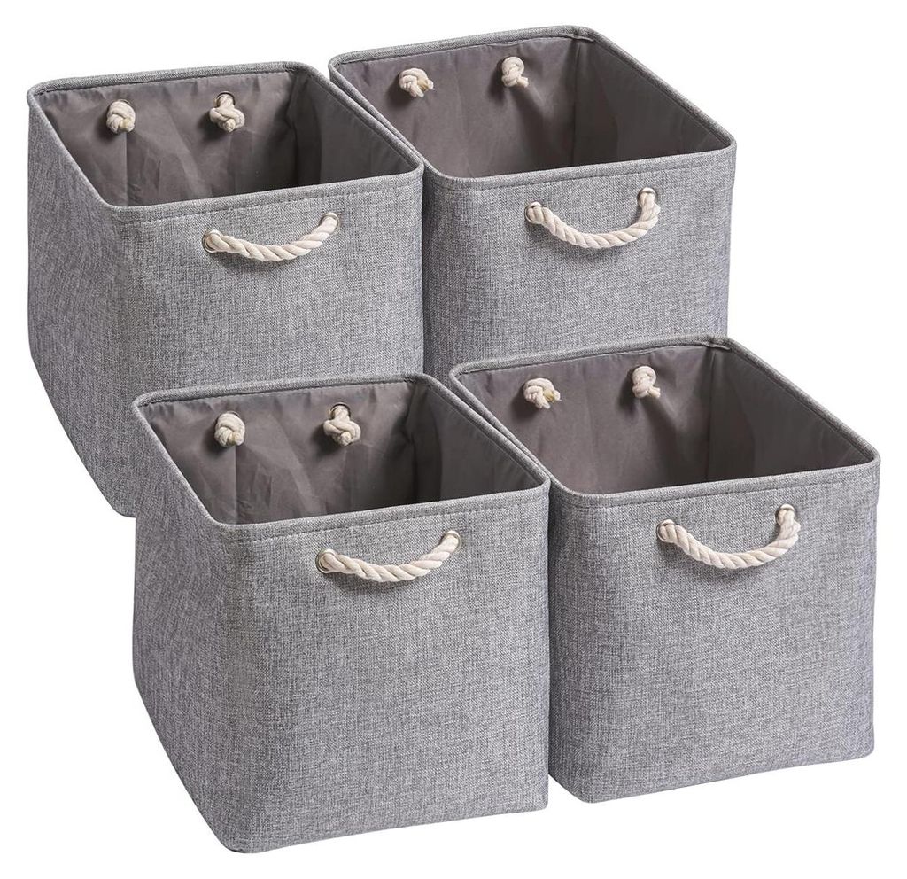 Aufbewahrungsbox, 33x38x33cm Stoffkorb, würfelförmige Box für Kleiderschrank, Regal und Kleidung (grau)