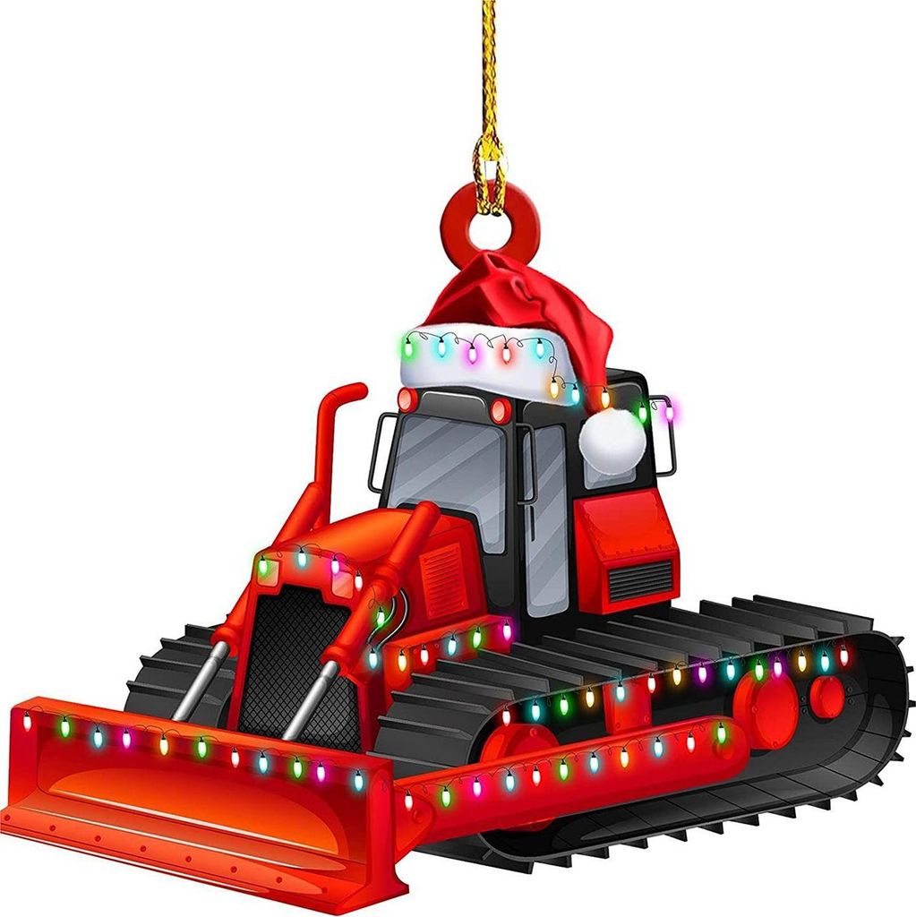 Weihnachtsschmuck in Fahrzeugform aus Acryl: LKW, Traktor, Flugzeug – Christbaumschmuck für die Weihnachtsfeier