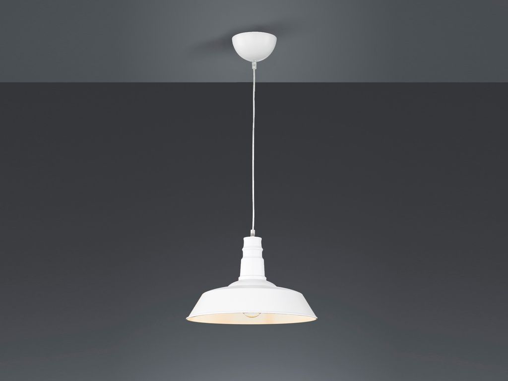 Pendelleuchte Metallschirm weiß Ø 36cm