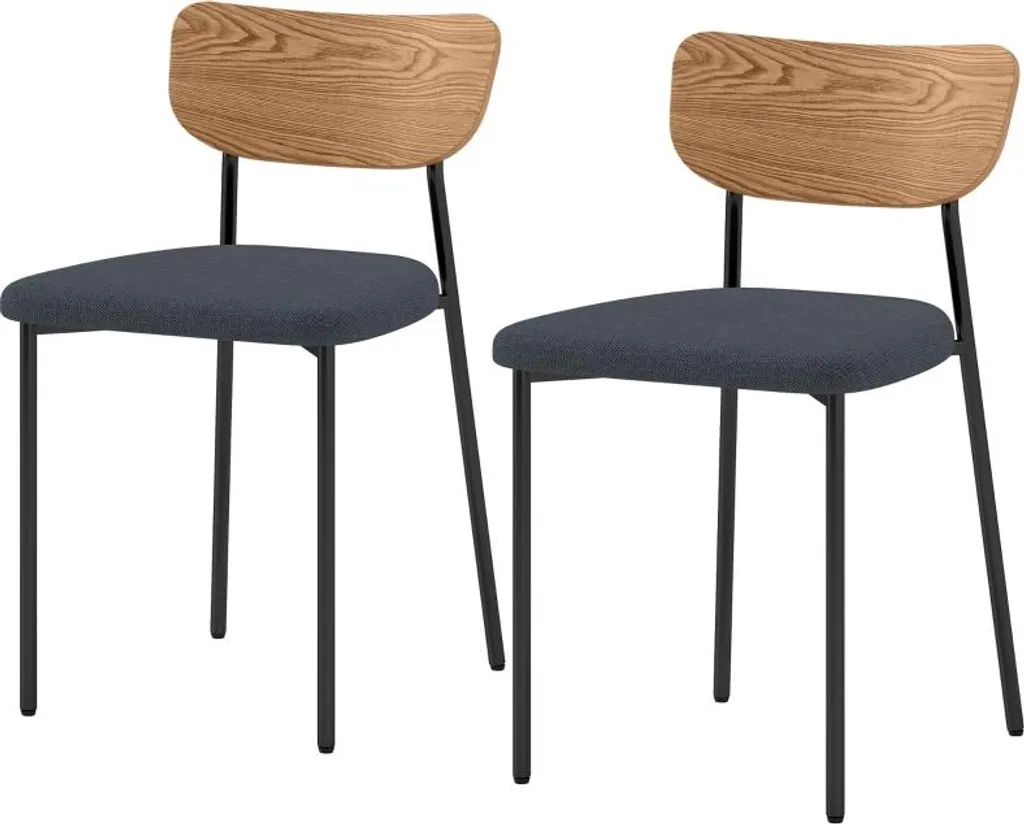 Chaise de Salle à Manger Confortable et Stable, Lot de 2 Pieds Acier