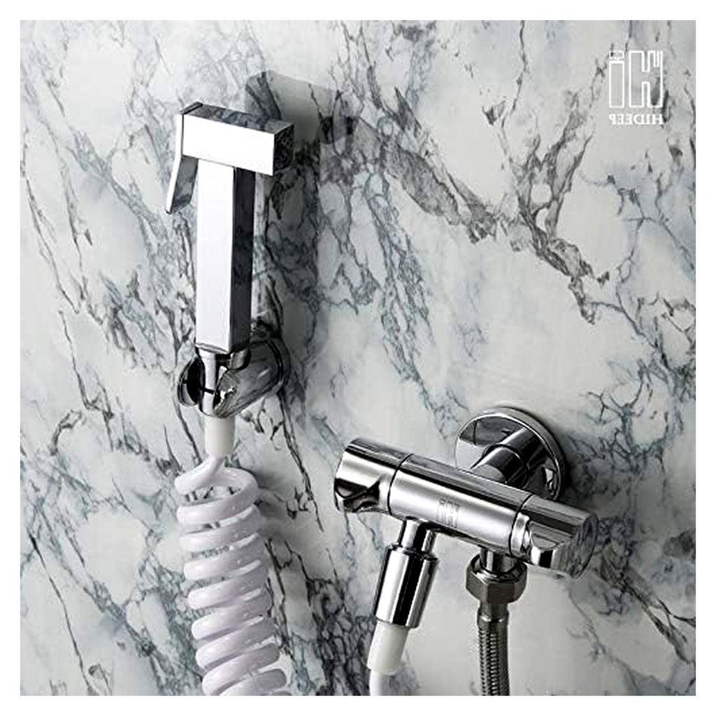 Hand-Toilettensprüher, Doppelschalter und Auslass, Messing-Duschsprühkopf, Anzug for die Reinigung von Stoffwindeln, Haustieren im Badezimmer, ru...